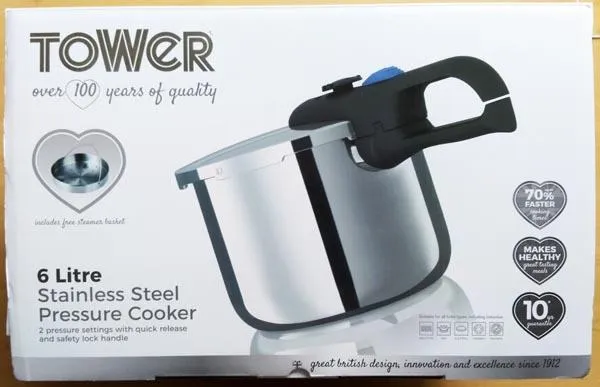 TOWER - 6Litre Stainless Steel Pressure Cooker Cuiseur à pression