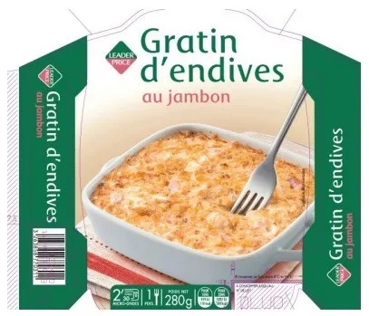 LEADER PRICE - Gratin d'endives au jambon 280 g