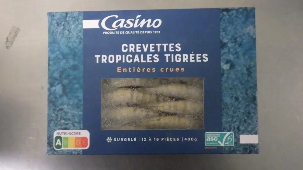 Casino - Crevette entières tropicales surgelées 400g