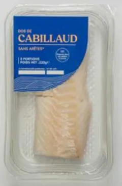 Marque inconnue - DOS CABILLAUD S/AT 220g  *4p ANE -LBL