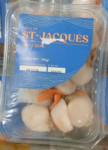 Marque inconnue - NOIX StJACQUES CORAIL 180g *4p ECOS -LBL