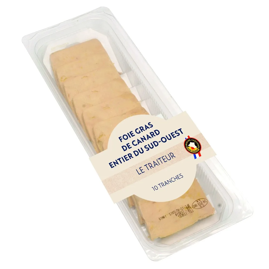 LE TRAITEUR - Foie gras de canard entier du Sud Ouest  10 tranches