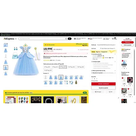 Marque inconnue - Robe de princesse Cendrillon pour filles Costume de fantaisie