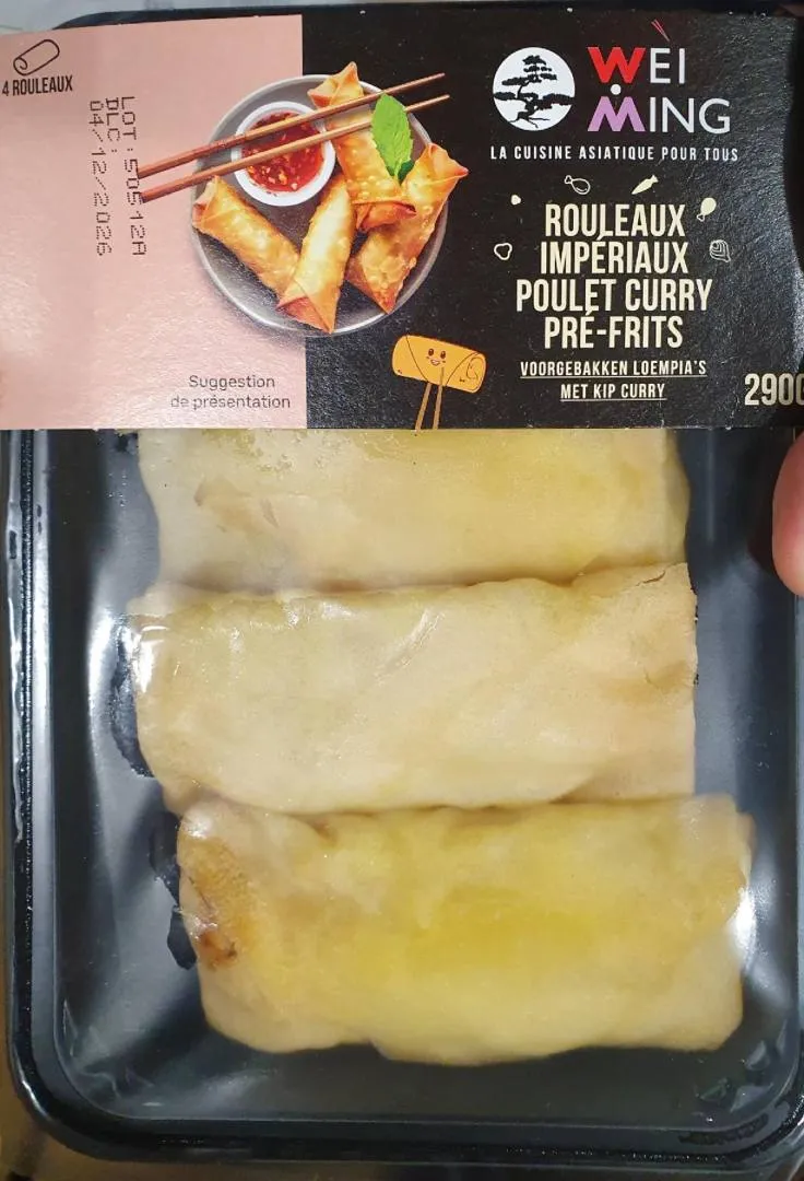WEI MING - ROULEAUX IMPERIAUX POULET CURRY PREFRITS 290 g