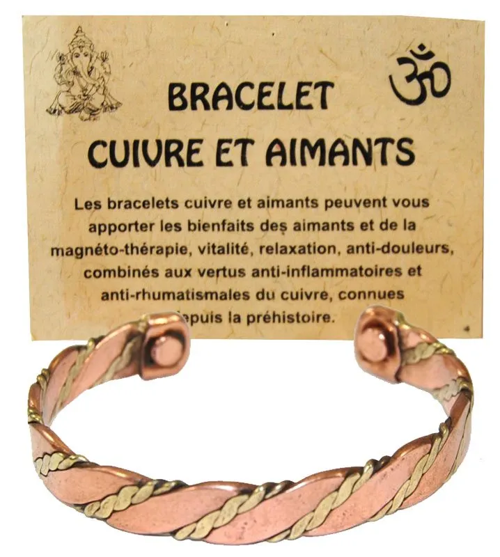 Marque inconnue - Bracelet plat cuivre torsadé référence J189