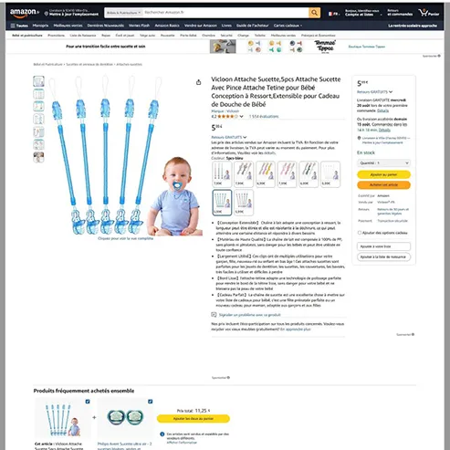 Vicloon - The pacifier chain belt (Attache sucette) Porte-sucette