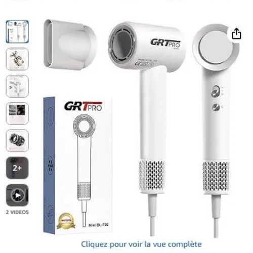 *GRTpro* - Mini Seche Cheveux Professionnel Ionique 2200W Mini sèche-cheveux