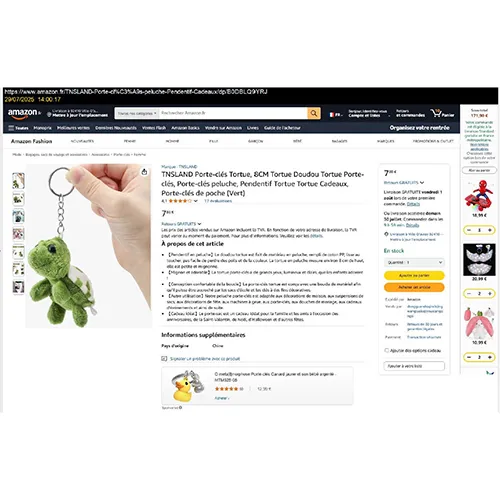 TNSLAND - Porte-clés Tortue - Cute mini turtle pendant Porte-clés