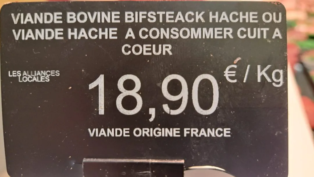 Sans marque - prepare a la demande du client - rayon boucherie trad - Steak hache de boeuf