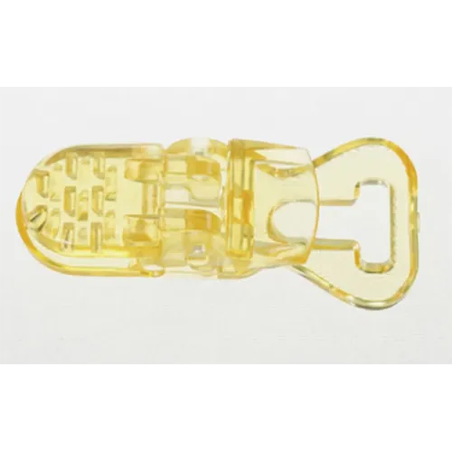 Marque inconnue - Clip attache tetine jaune en plastique porte-sucette