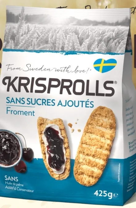 Krisprolls - Krisprolls sans sucres ajoutés froment 425g