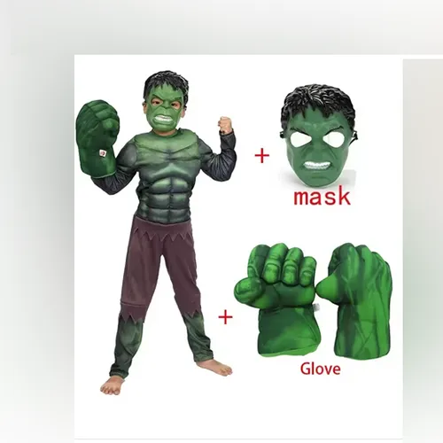 Marque inconnue - Costume de super héros hulk cosplay musculaire masque gants en peluche vetements d'halloween costume de fantaisie