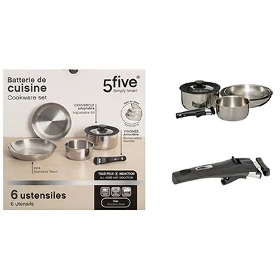 5 five - Batterie de cuisine - 6 ustensiles ensemble d'ustensiles de cuisine