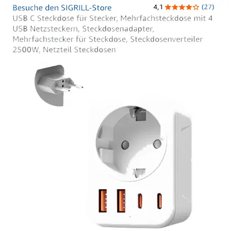 Sigrill - Adaptateur d'alimentation usb