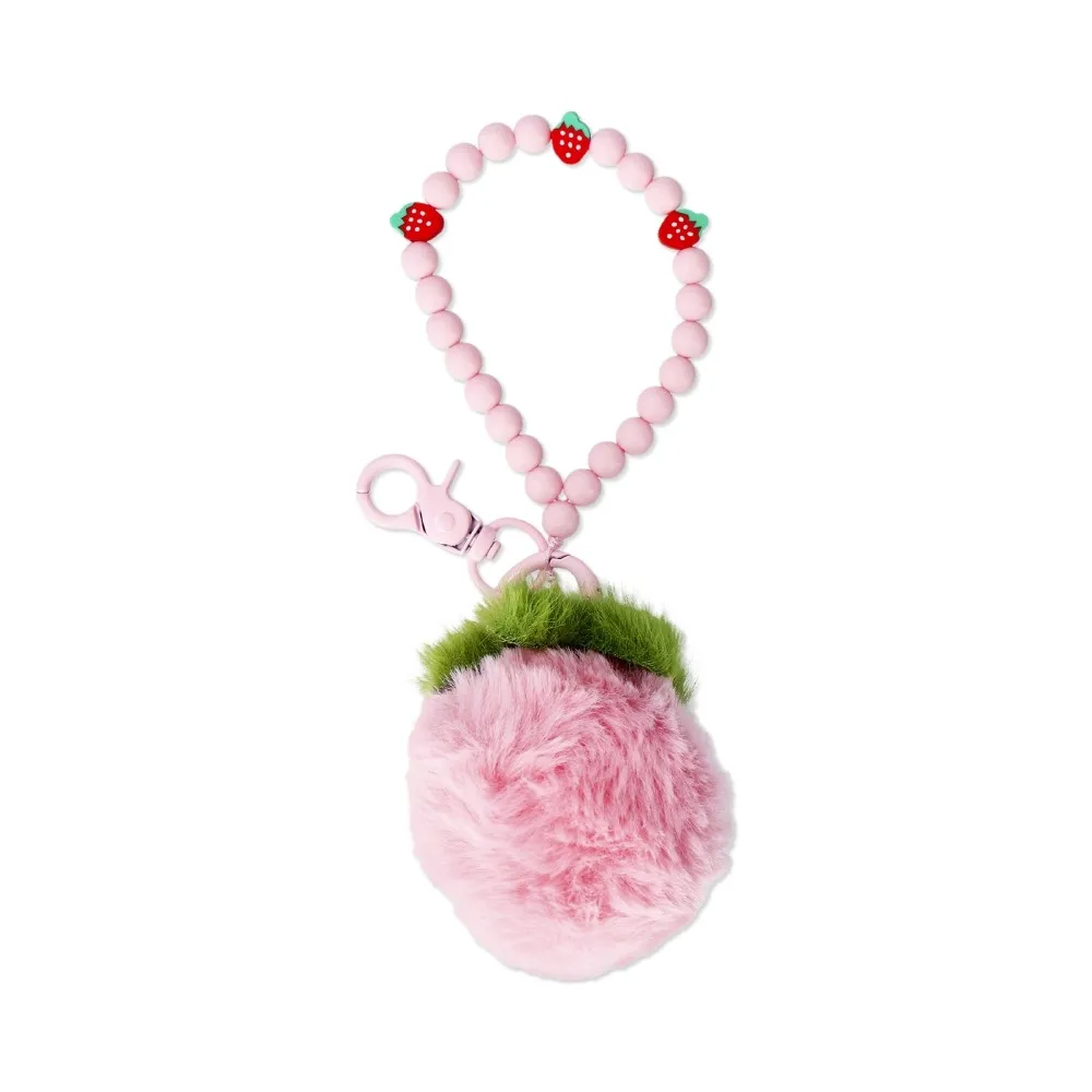 Flying tiger copenhagen - Porte-cle fourrure fraise