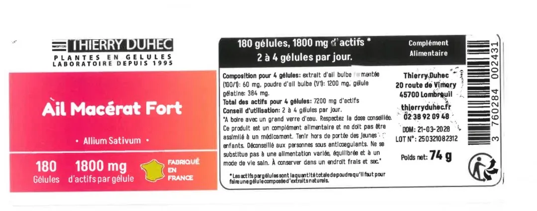 Produit rappelé